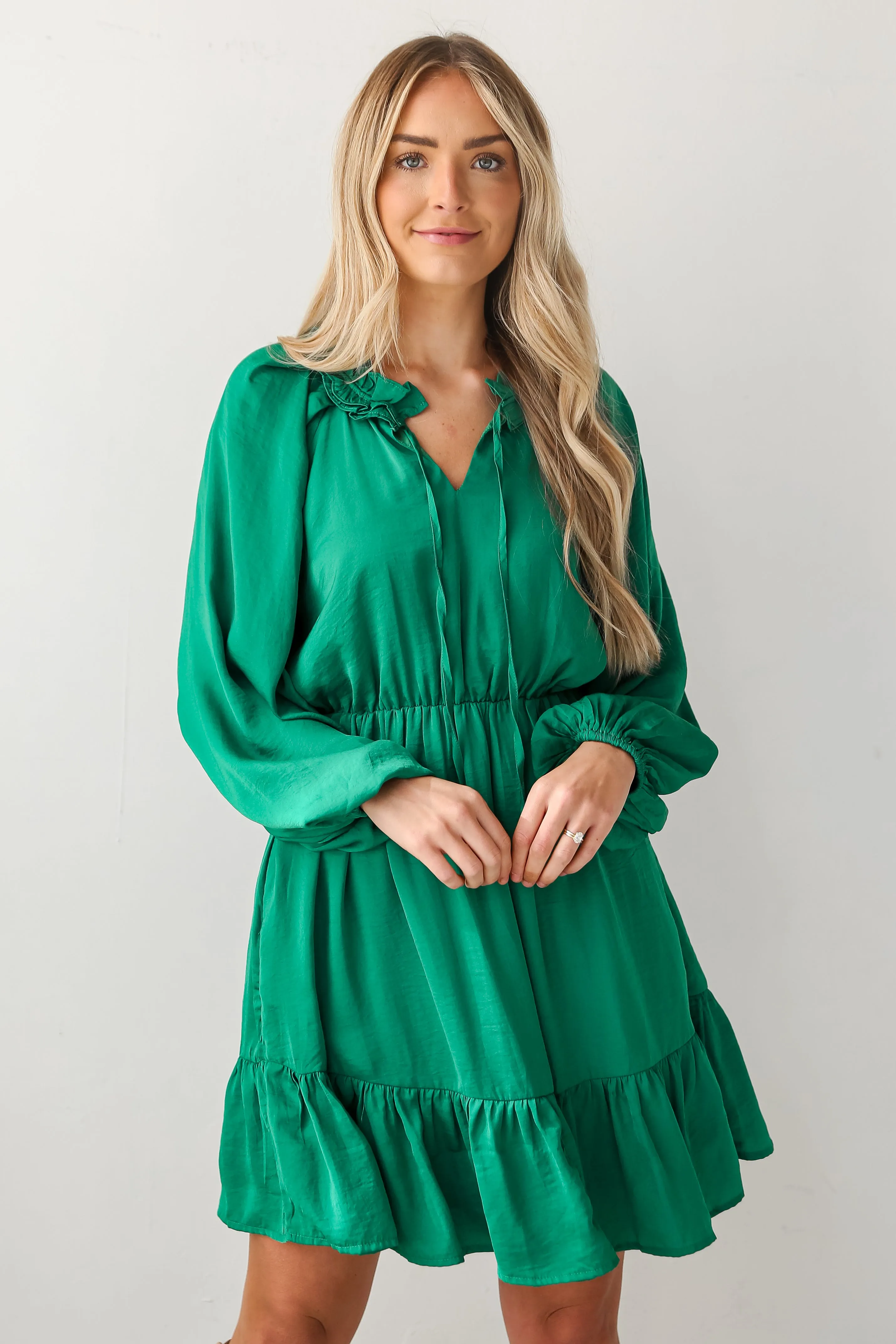 FINAL SALE - Limitless Radiance Kelly Green Mini Dress