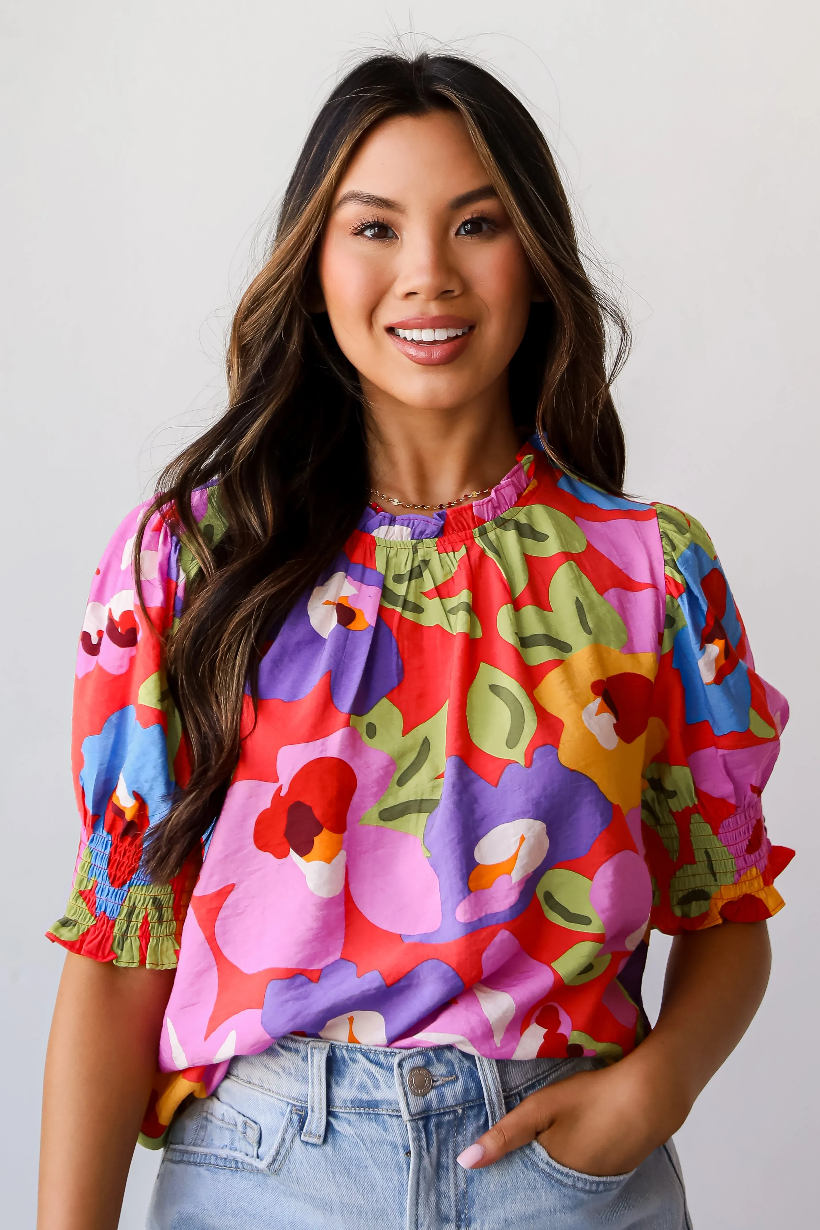 FINAL SALE - Truly Inspiring Pink Floral Blouse