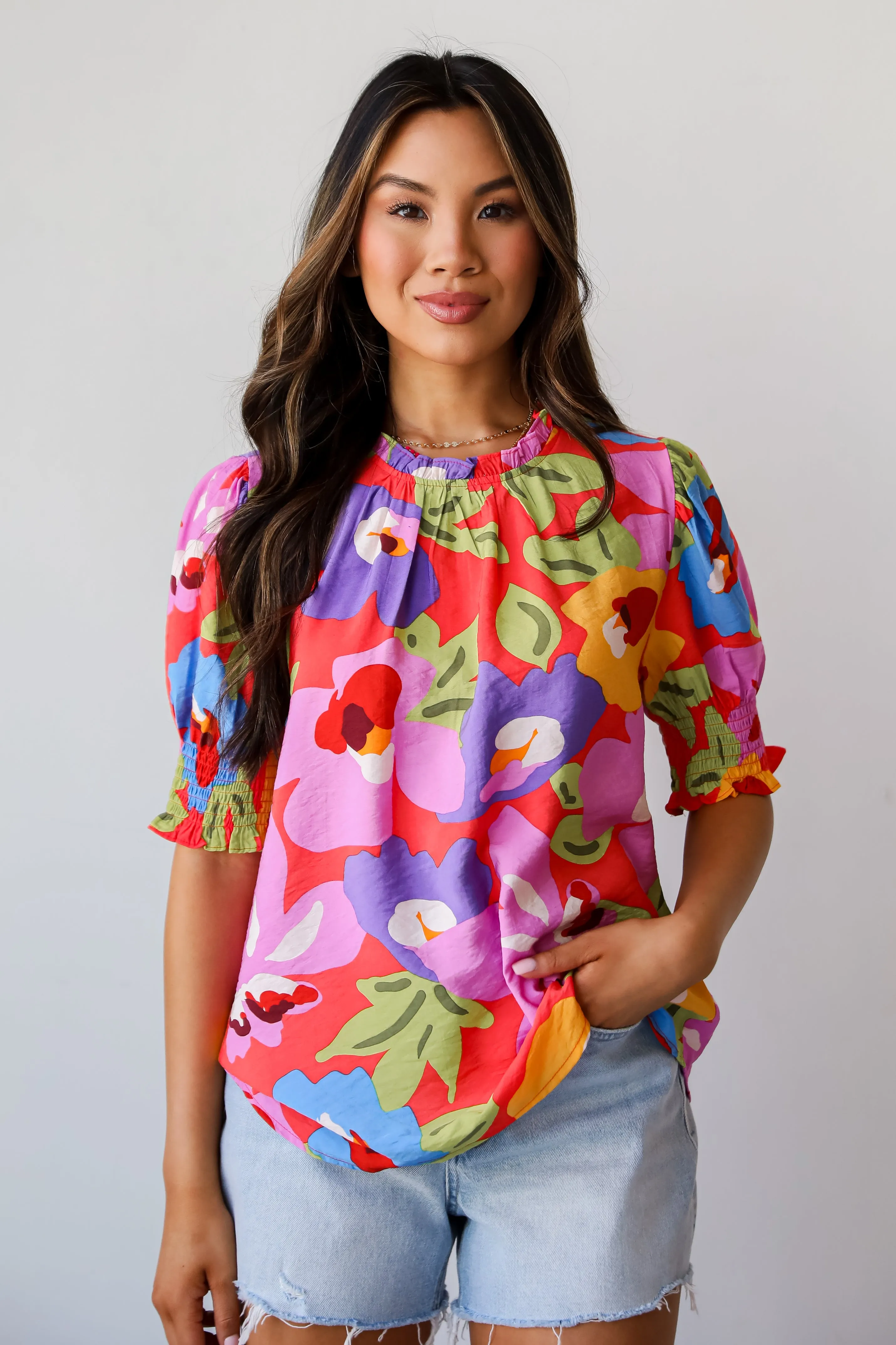 FINAL SALE - Truly Inspiring Pink Floral Blouse