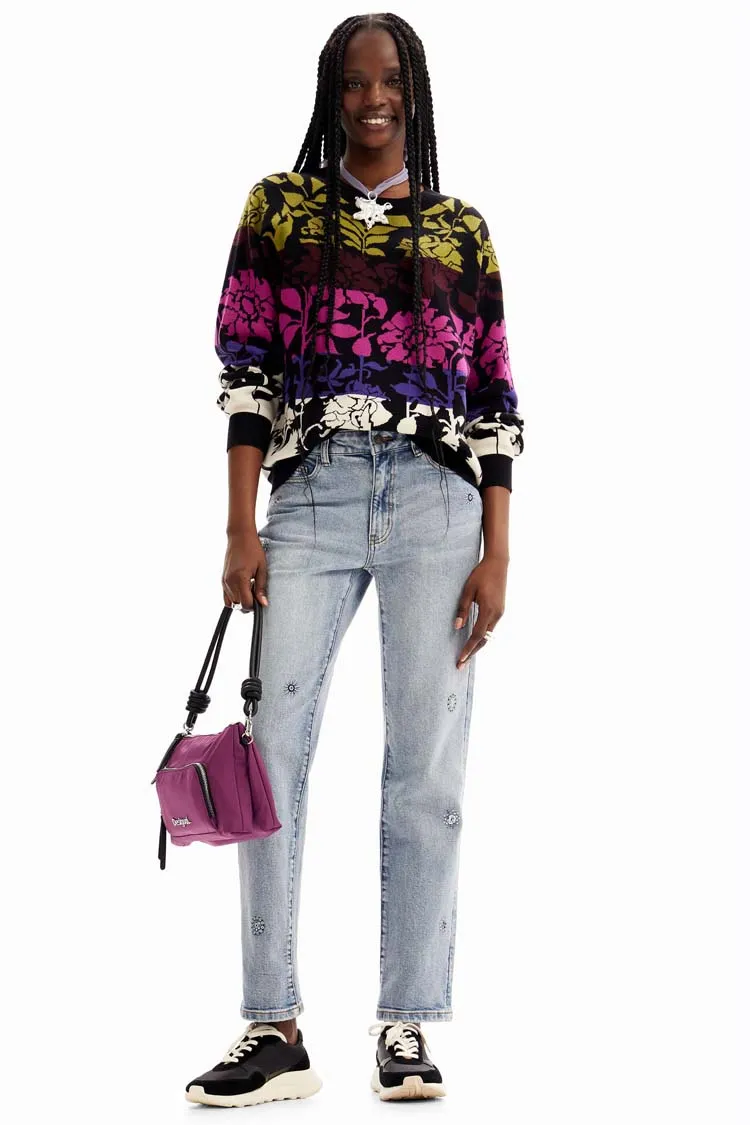 Floral Bands Jacquard Pullover | FINAL SALE