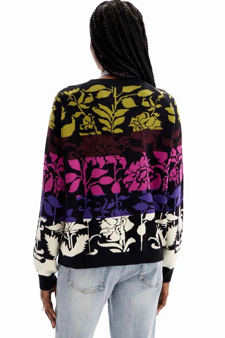 Floral Bands Jacquard Pullover | FINAL SALE