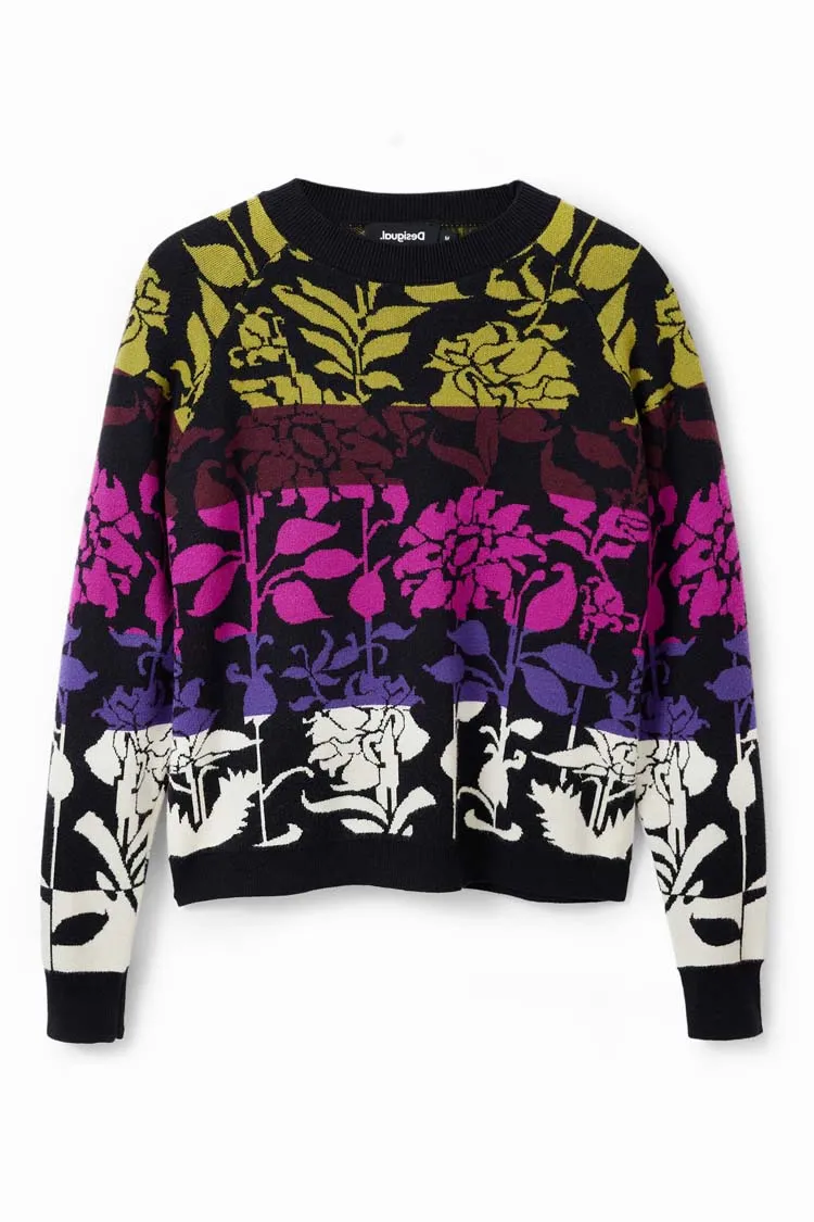 Floral Bands Jacquard Pullover | FINAL SALE