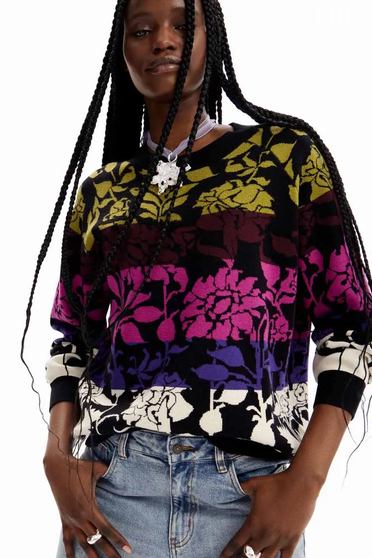 Floral Bands Jacquard Pullover | FINAL SALE