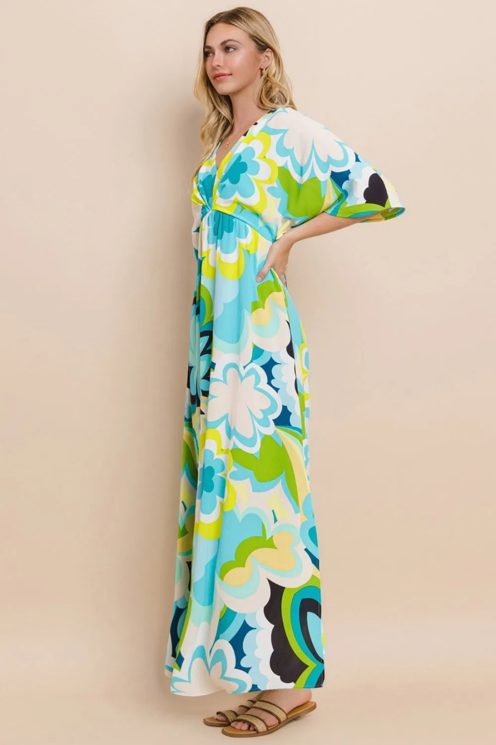 Floral Printed Slit Maxi Dress