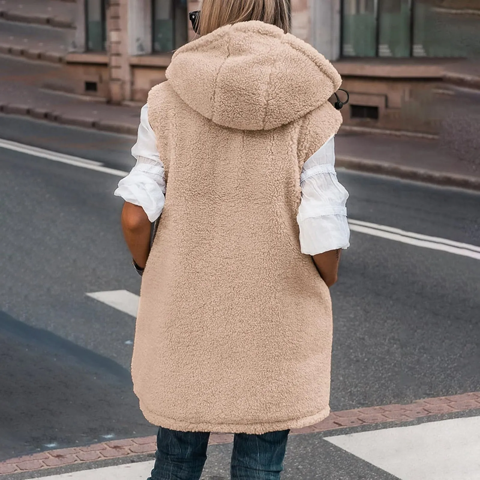 Flytonn-Fall Outfits Women Outwear Streetwear -women's outerwear women's coat Women's Loose Medium-Length Hooded Cotton Vest