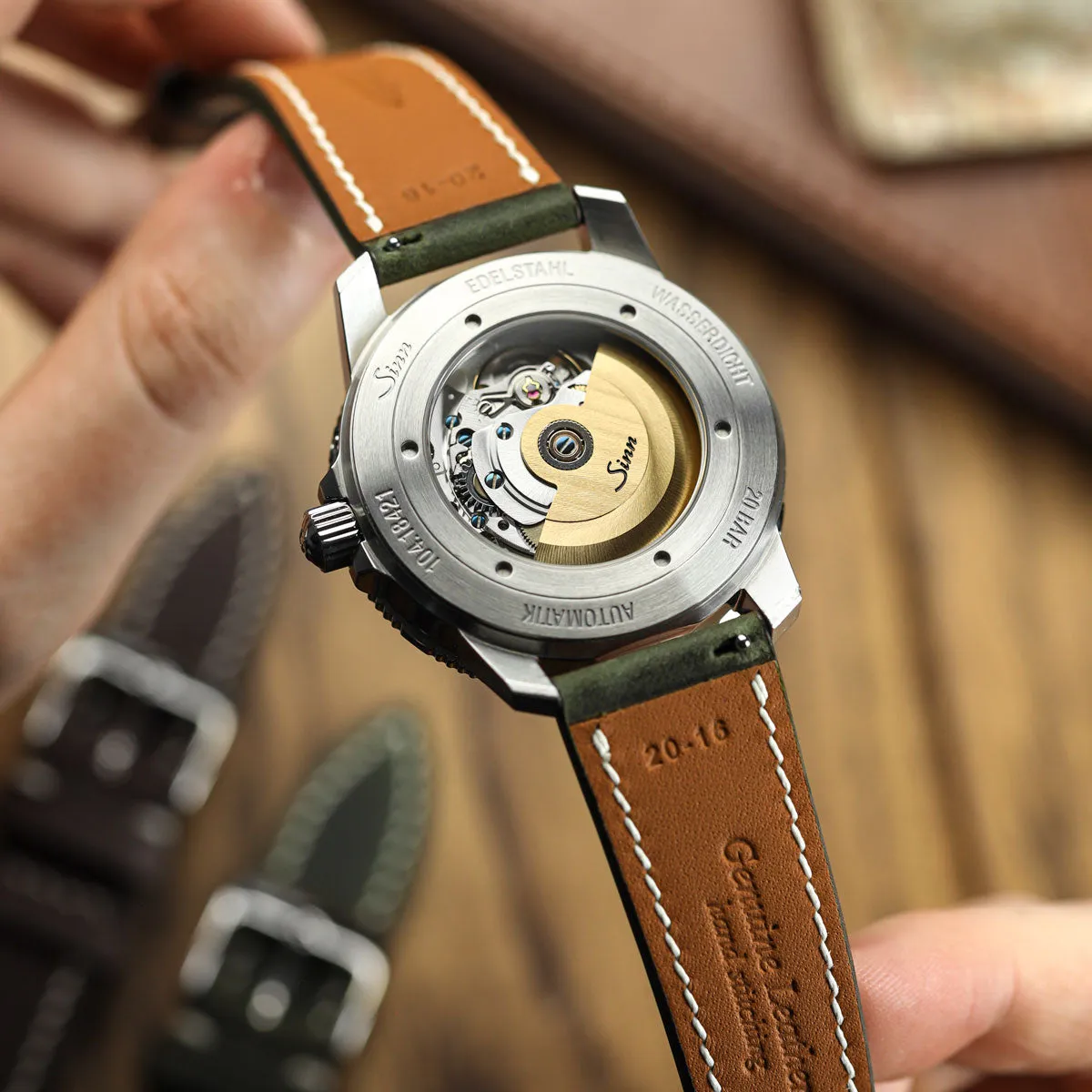 German Hand-Stitched Crazy Horse Leather Watch Strap - Peacock Blue