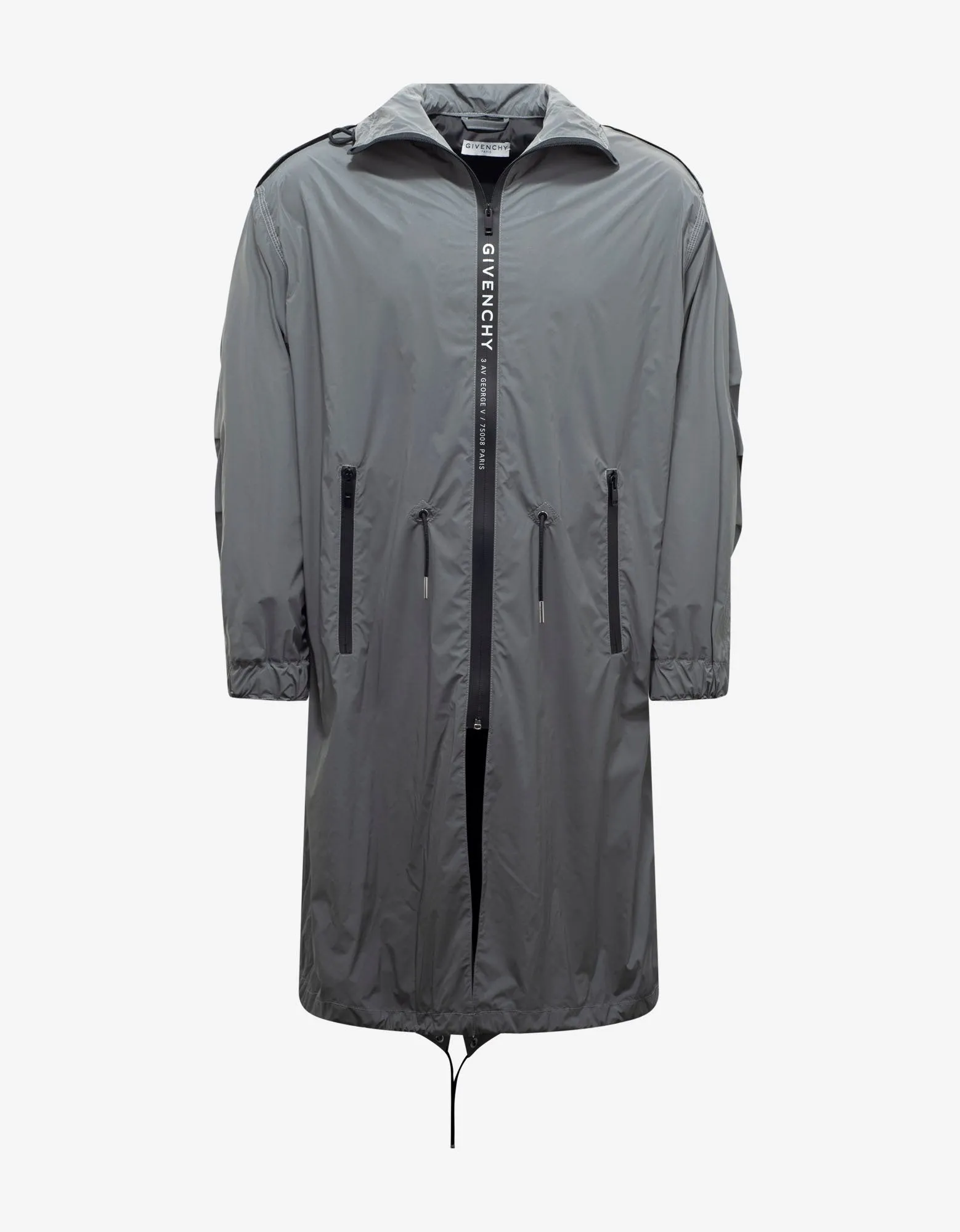 Grey Reflective Nylon Parka -