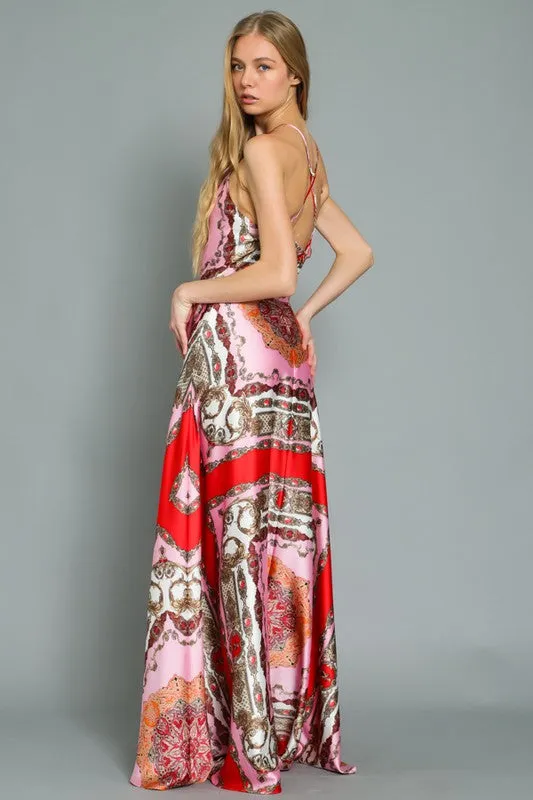 Halter Print Maxi Dress