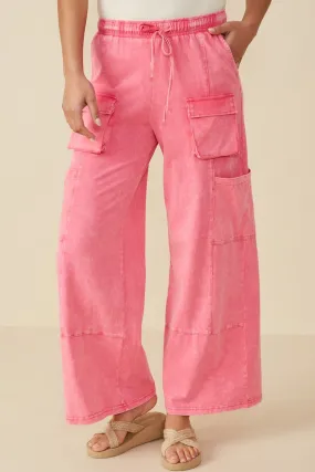 Hayden Wide Leg Cargo Pants in Pink