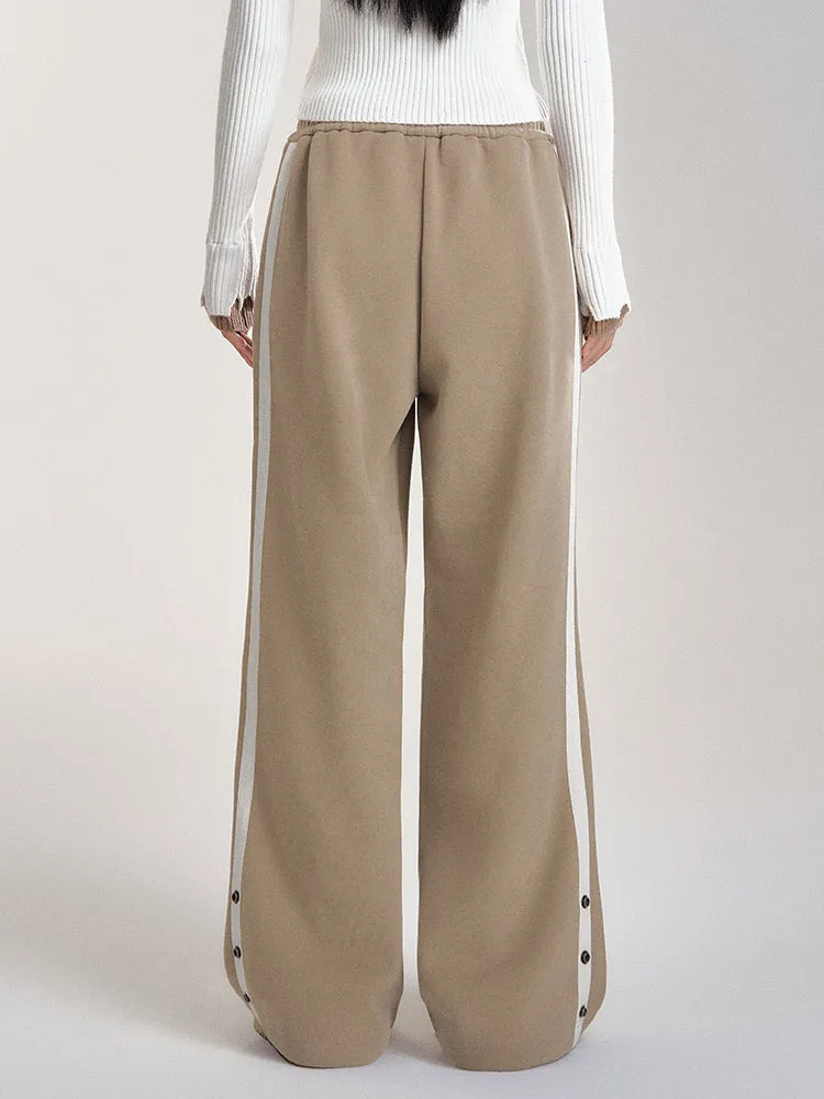 High-Waisted Casual Sports Wide-Leg Pants