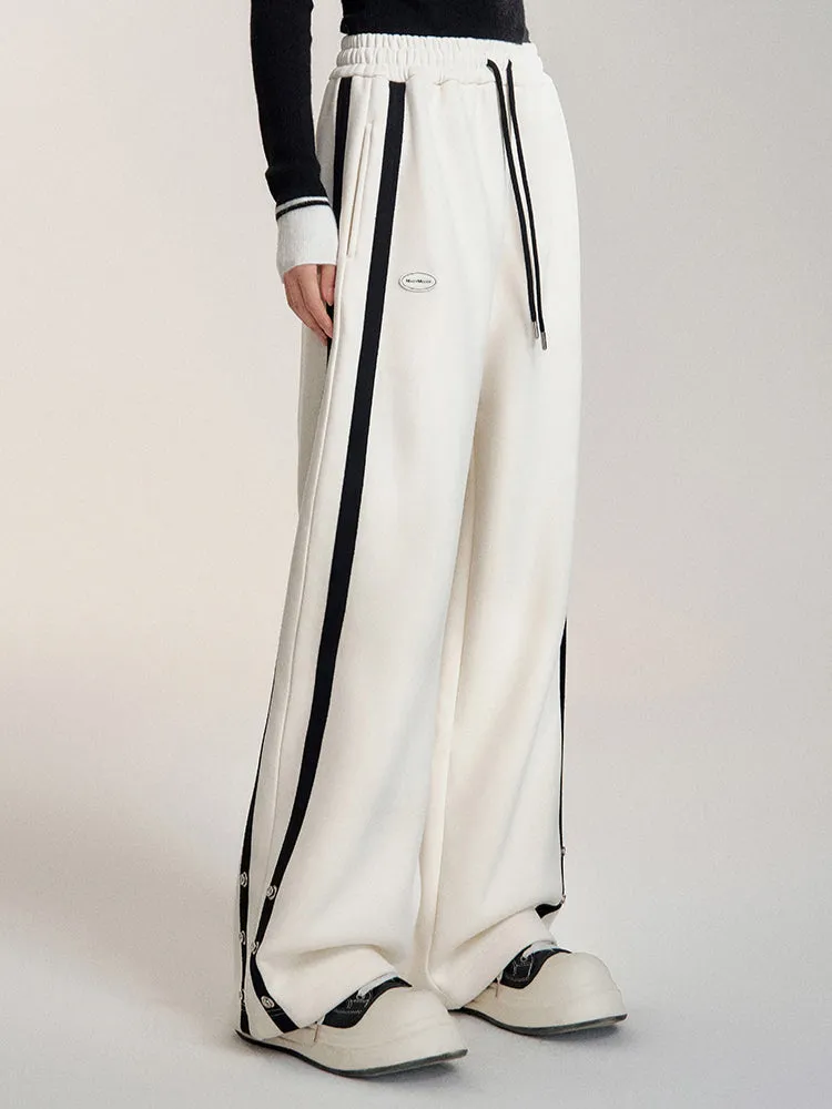 High-Waisted Casual Sports Wide-Leg Pants