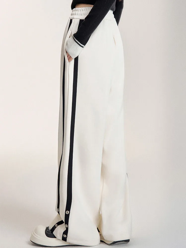 High-Waisted Casual Sports Wide-Leg Pants