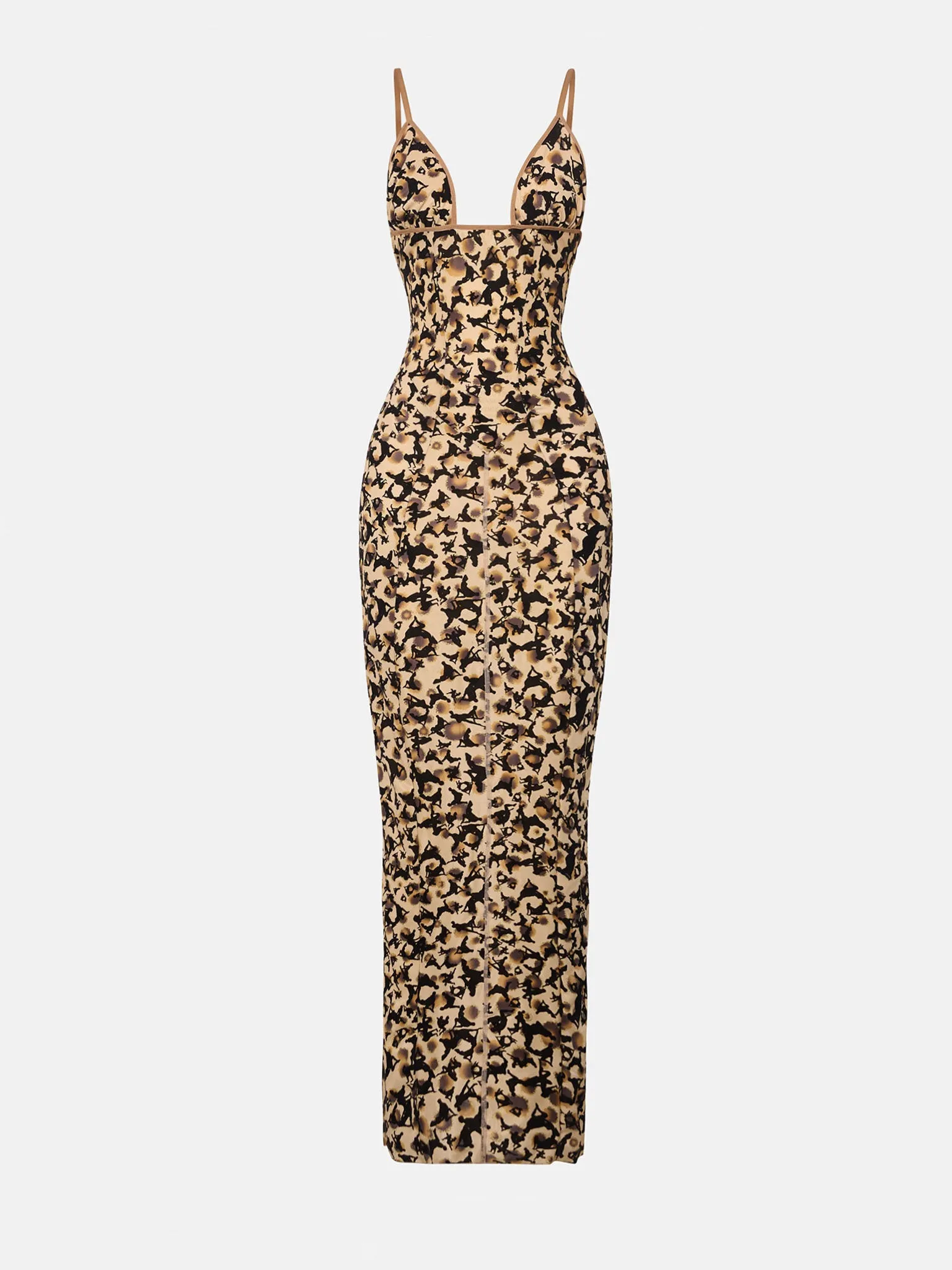 Hun Dress Beige Leopard Print