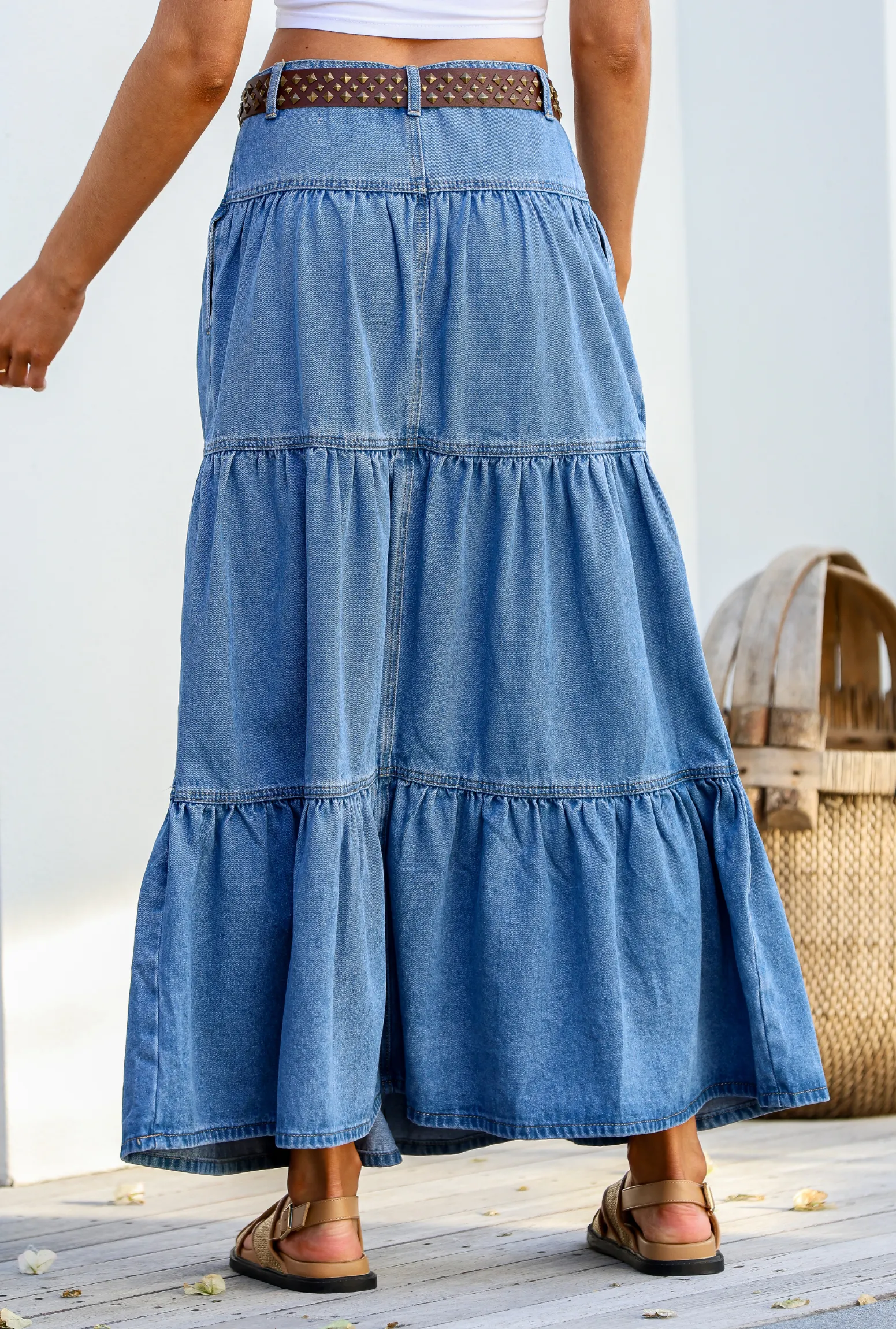 Janie Denim Skirt - Blue Denim