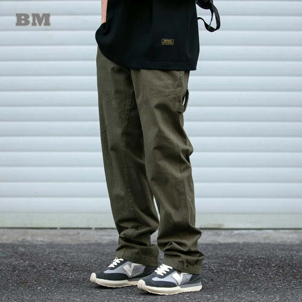 Japanese Streetwear Loose Straight Cargo Pants - Vintage Casual Trousers