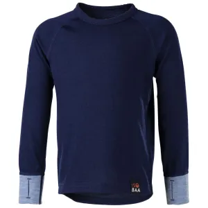 Kids Merino Blend 200 Long Sleeve Crew (Navy/Sky)