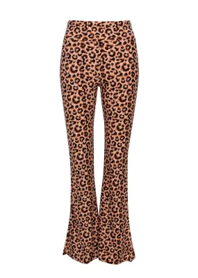 Leopard Print Stretchy Bell Bottom Pants