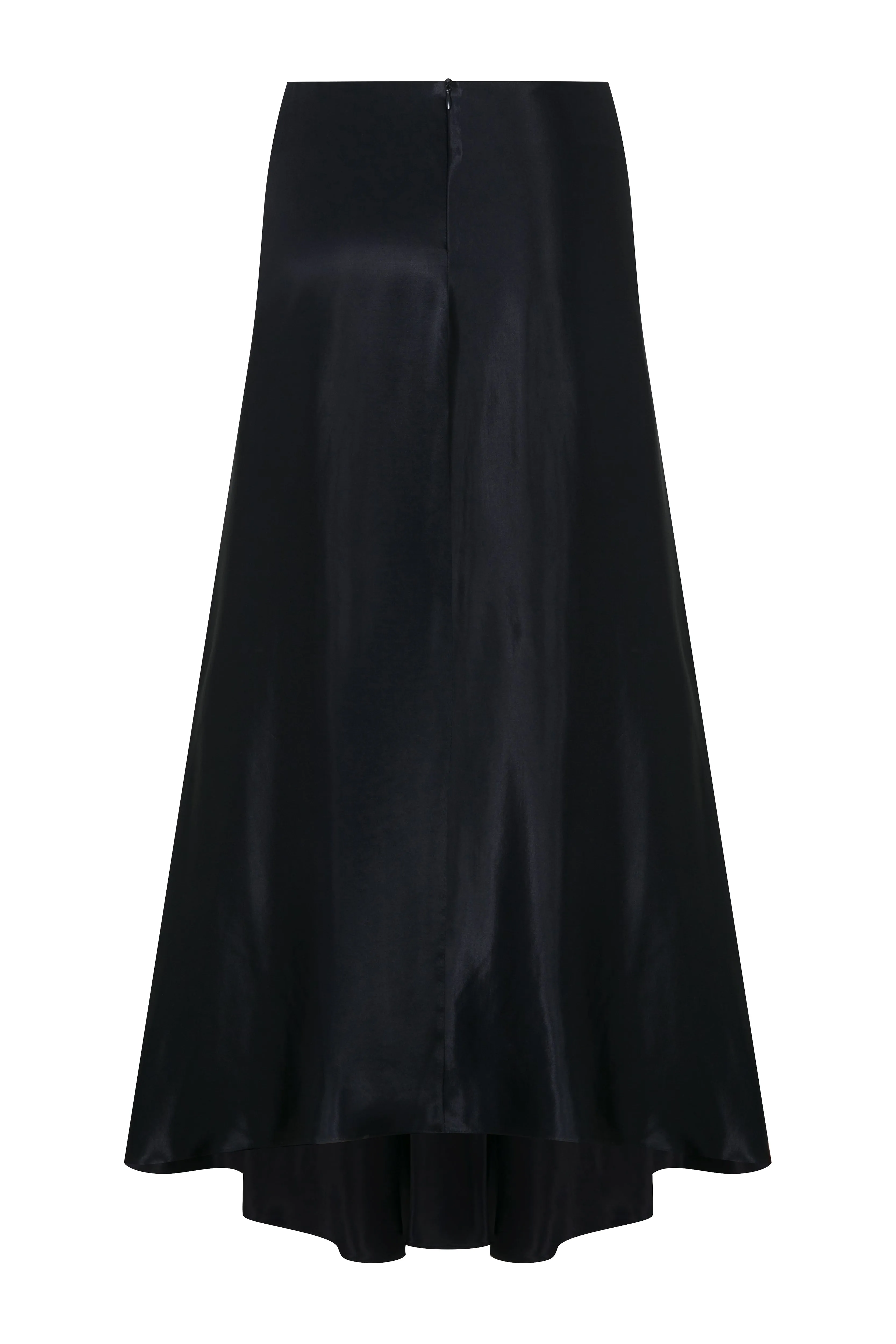 Lia Satin Maxi Skirt in Black