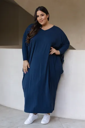 Long Sleeve Maxi Miracle Dress | Navy