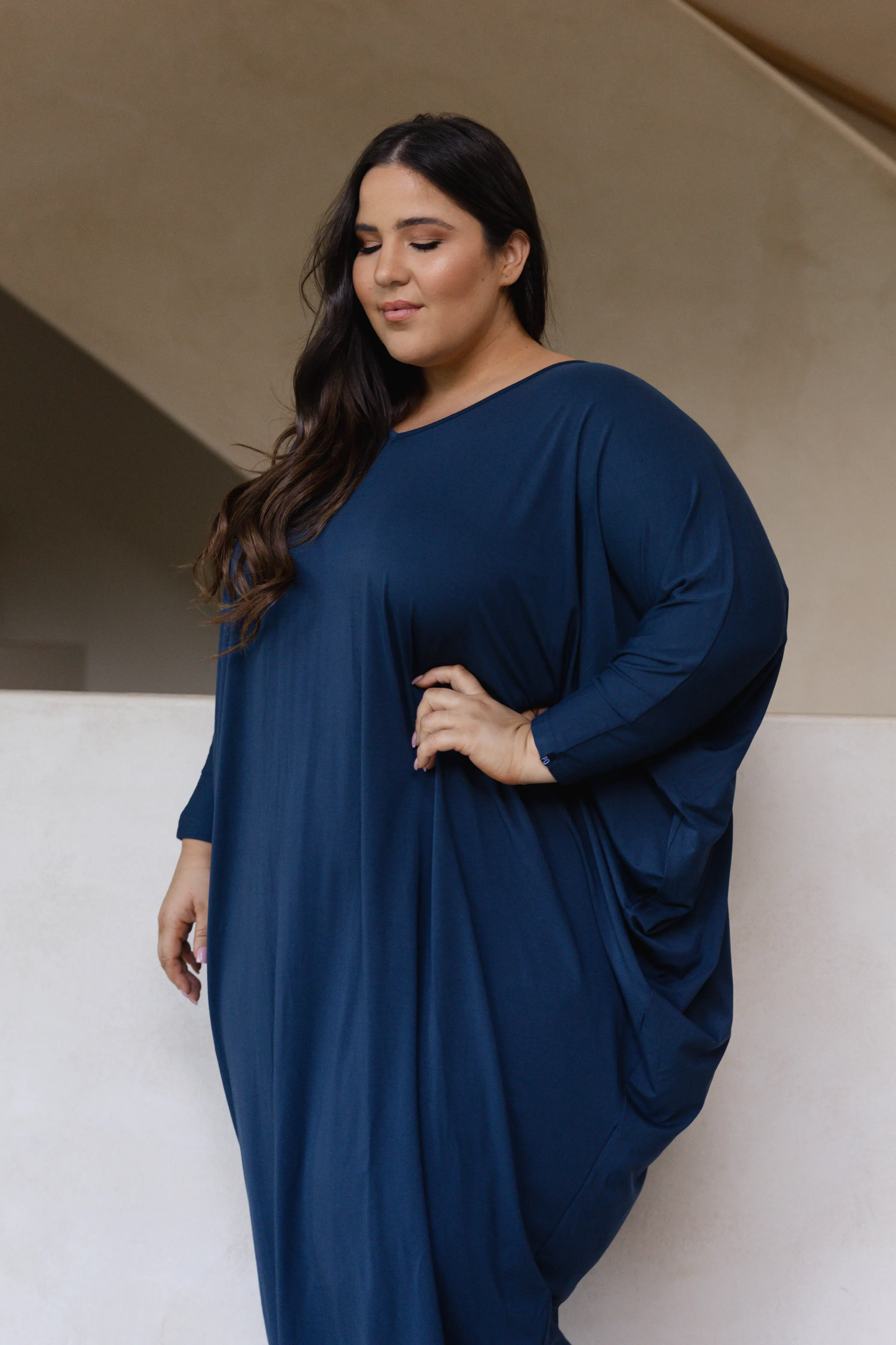 Long Sleeve Maxi Miracle Dress | Navy