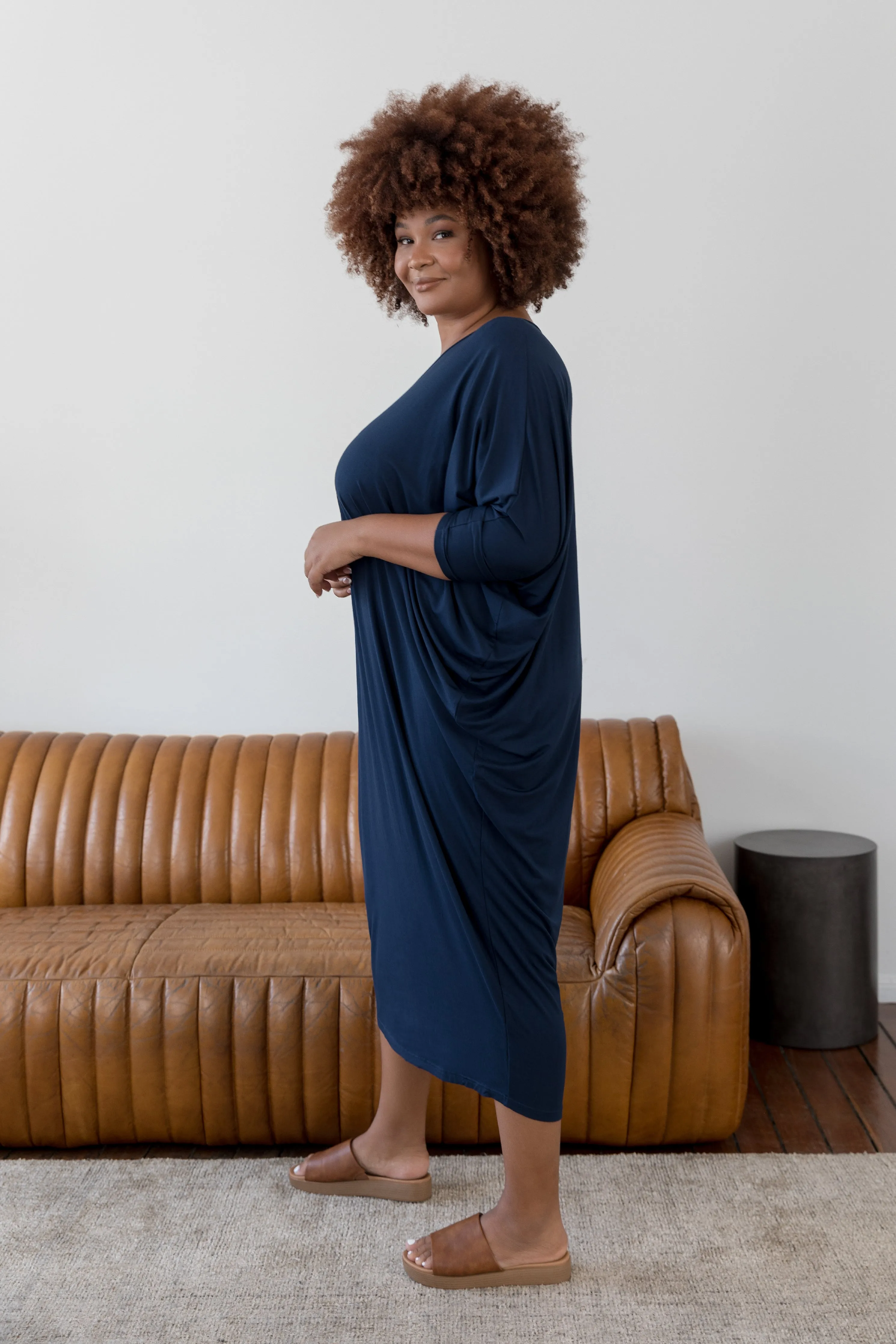 Long Sleeve Maxi Miracle Dress | Navy