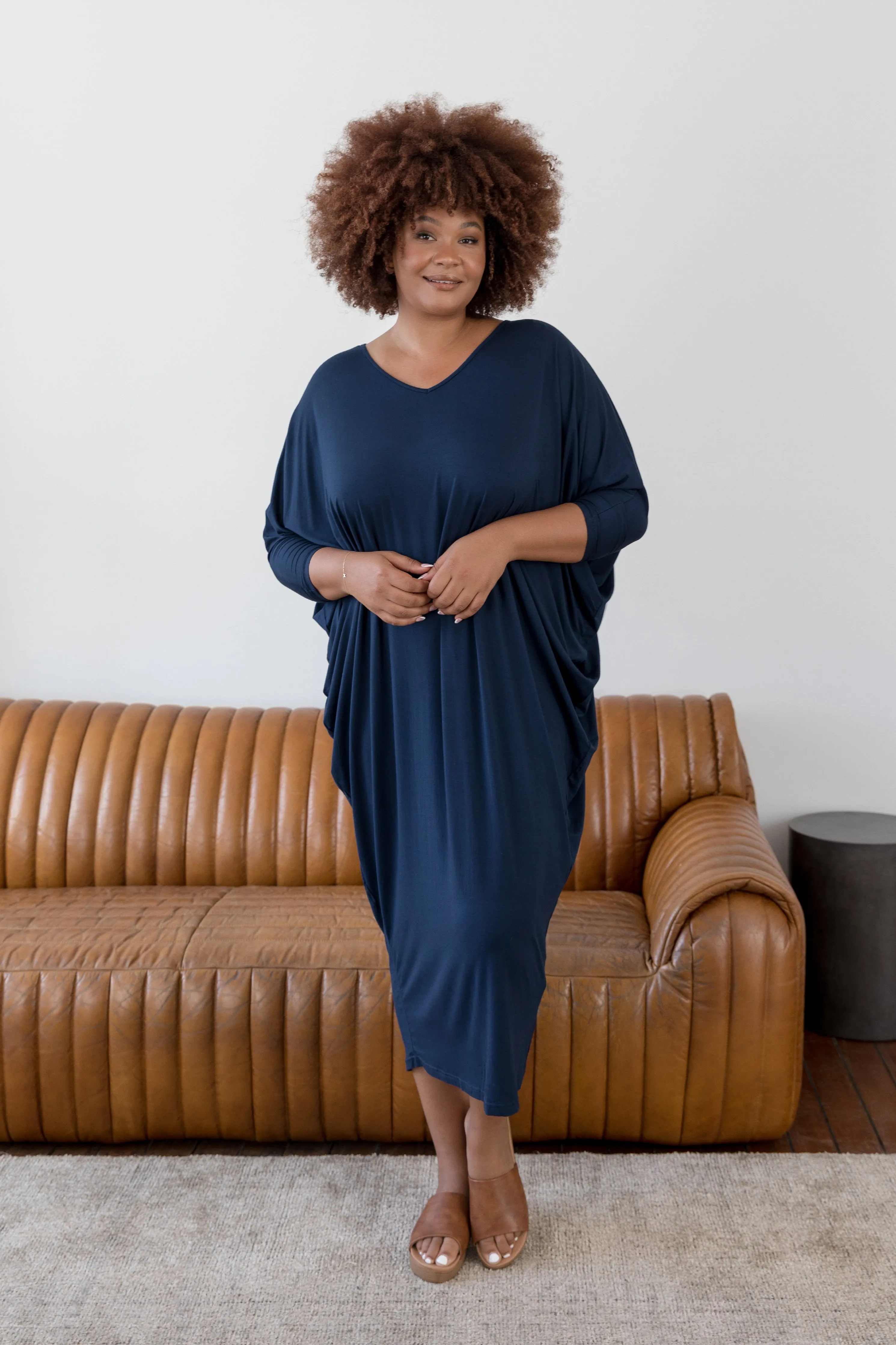 Long Sleeve Maxi Miracle Dress | Navy