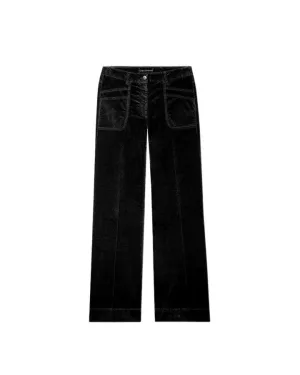 Luisa Cerano Black Velvet Flared Pants