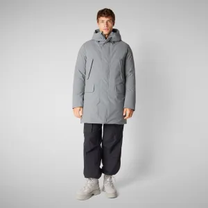 Man's hooded parka Wilson in mid grey