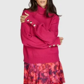 Marc Aurel Turtle/Crewneck Sweater - Hot Pink