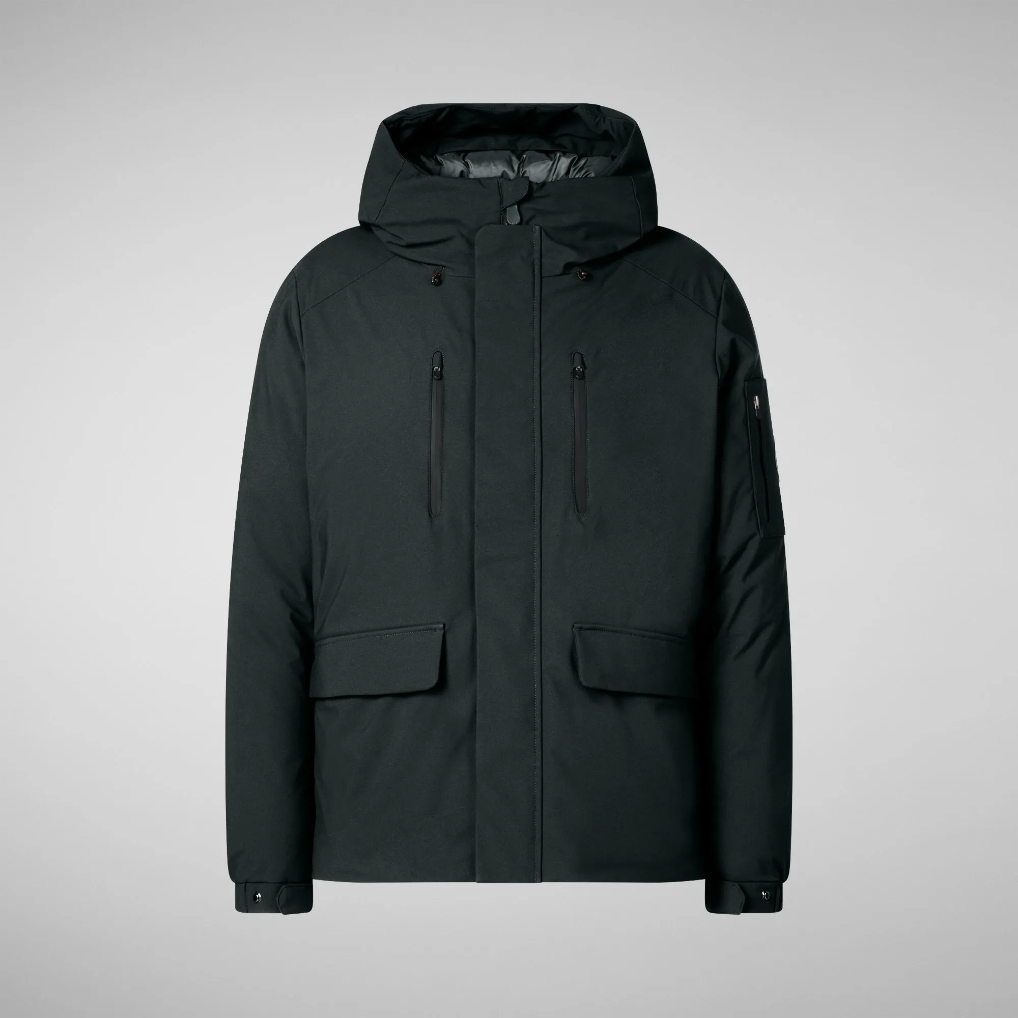 Men's  hooded parka Hiram in green black