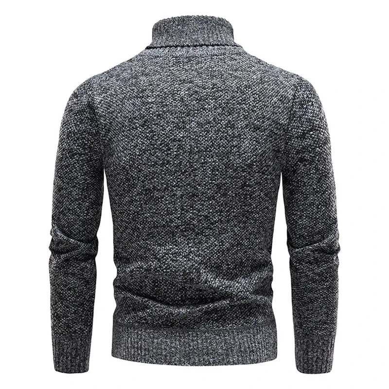 Mens Turtleneck Knitted Pullover Casual Solid Sweater