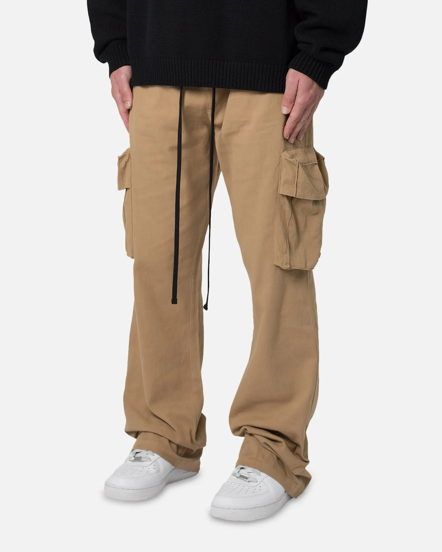 MNML Drawcord Flare Cargo Pants Khaki