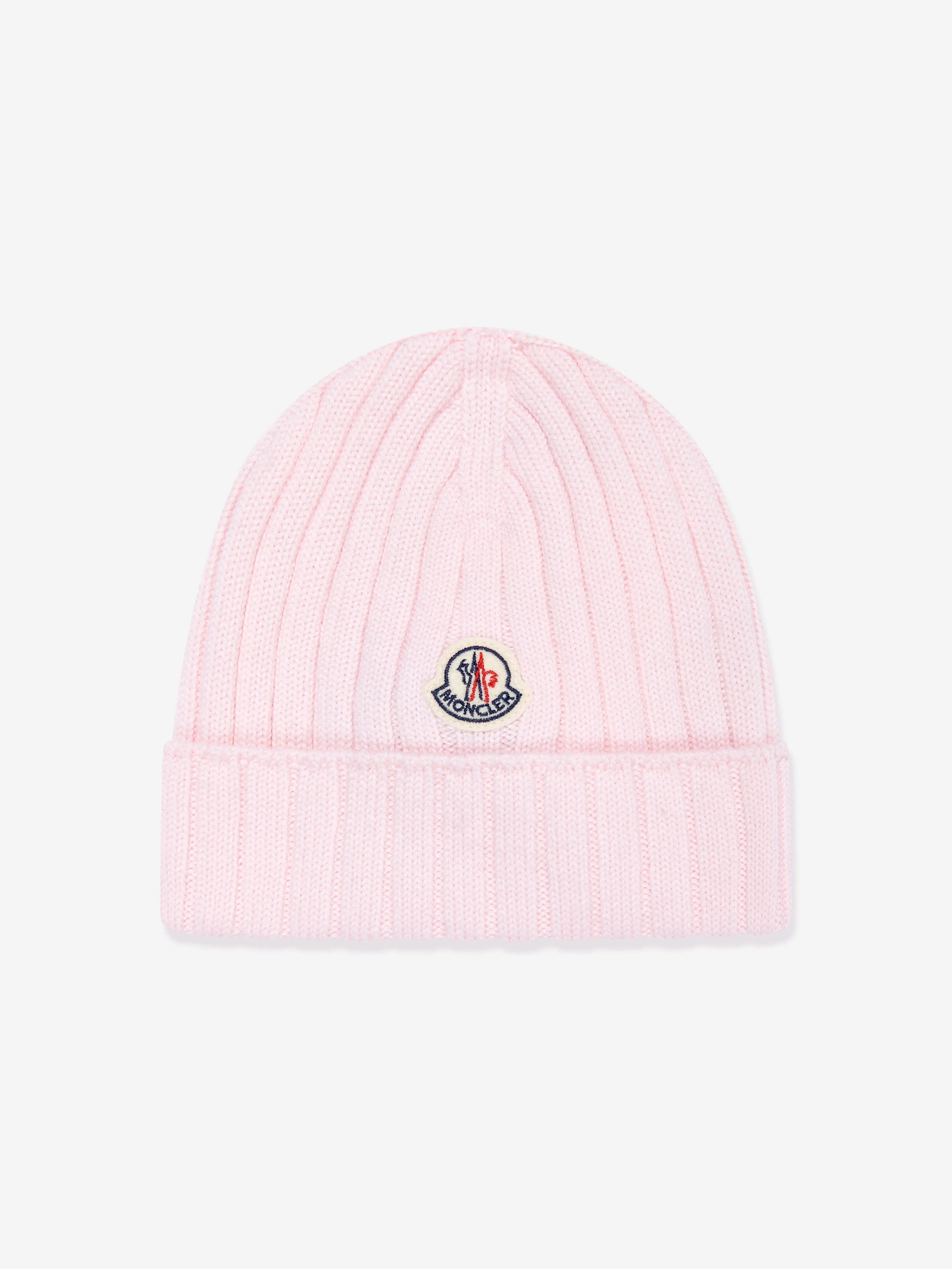 Moncler Enfant Baby Girls Wool Knitted Beanie Hat in Pink