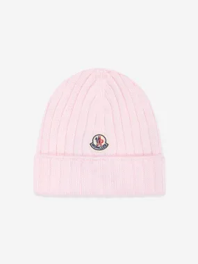 Moncler Enfant Baby Girls Wool Knitted Beanie Hat in Pink