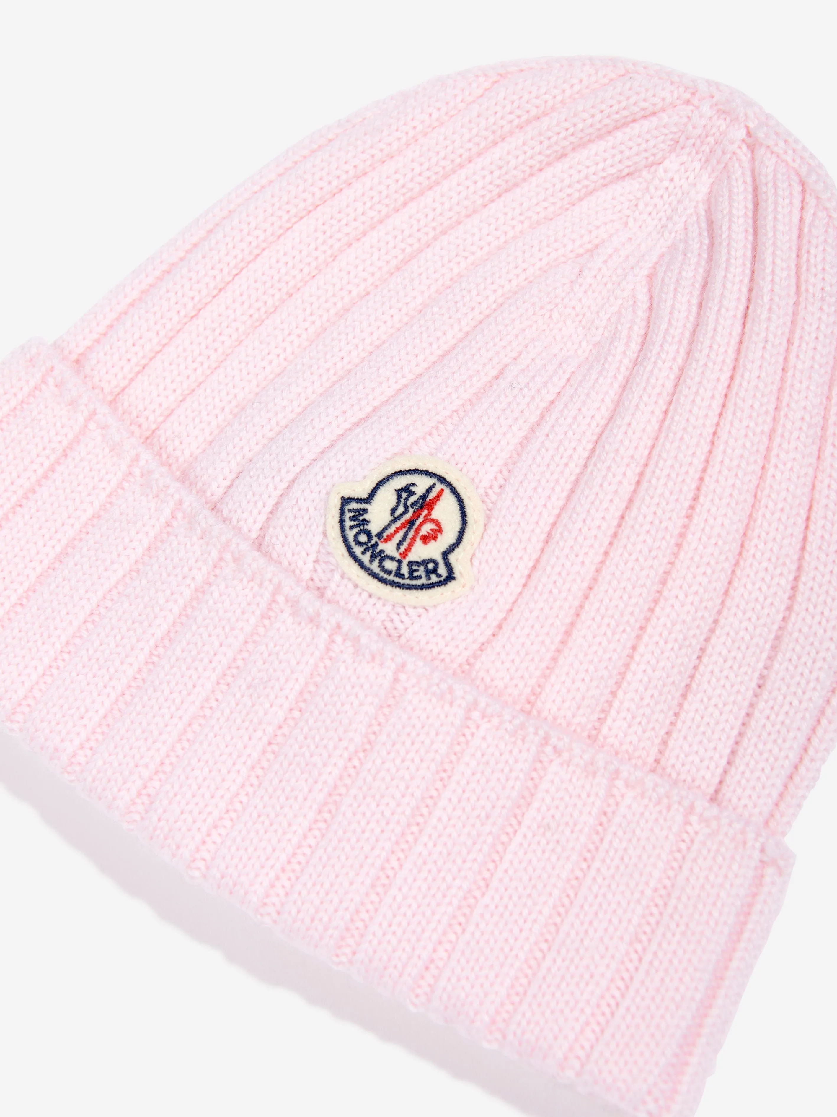 Moncler Enfant Baby Girls Wool Knitted Beanie Hat in Pink