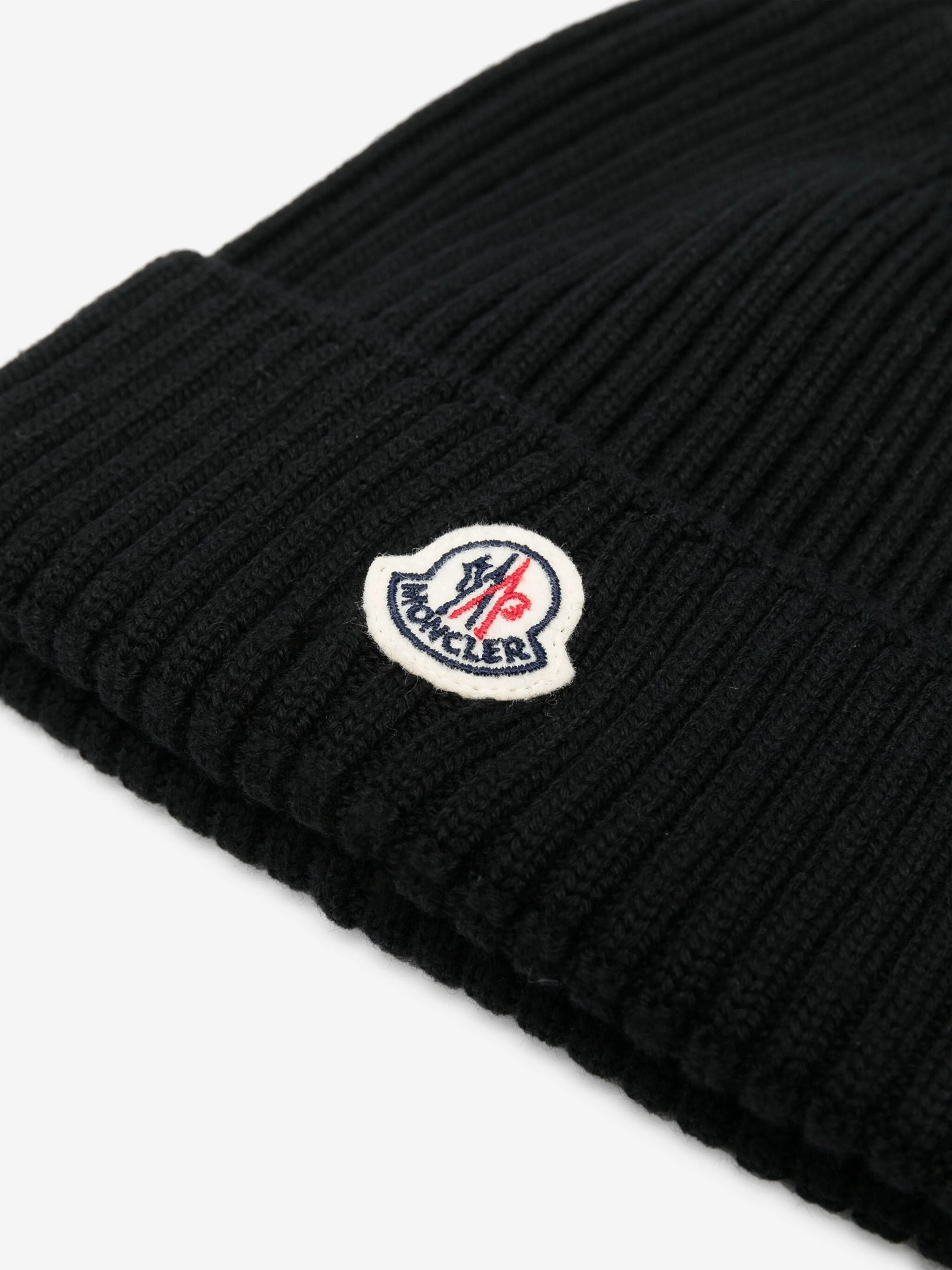 Moncler Enfant Boys Wool Beanie Hat in Black