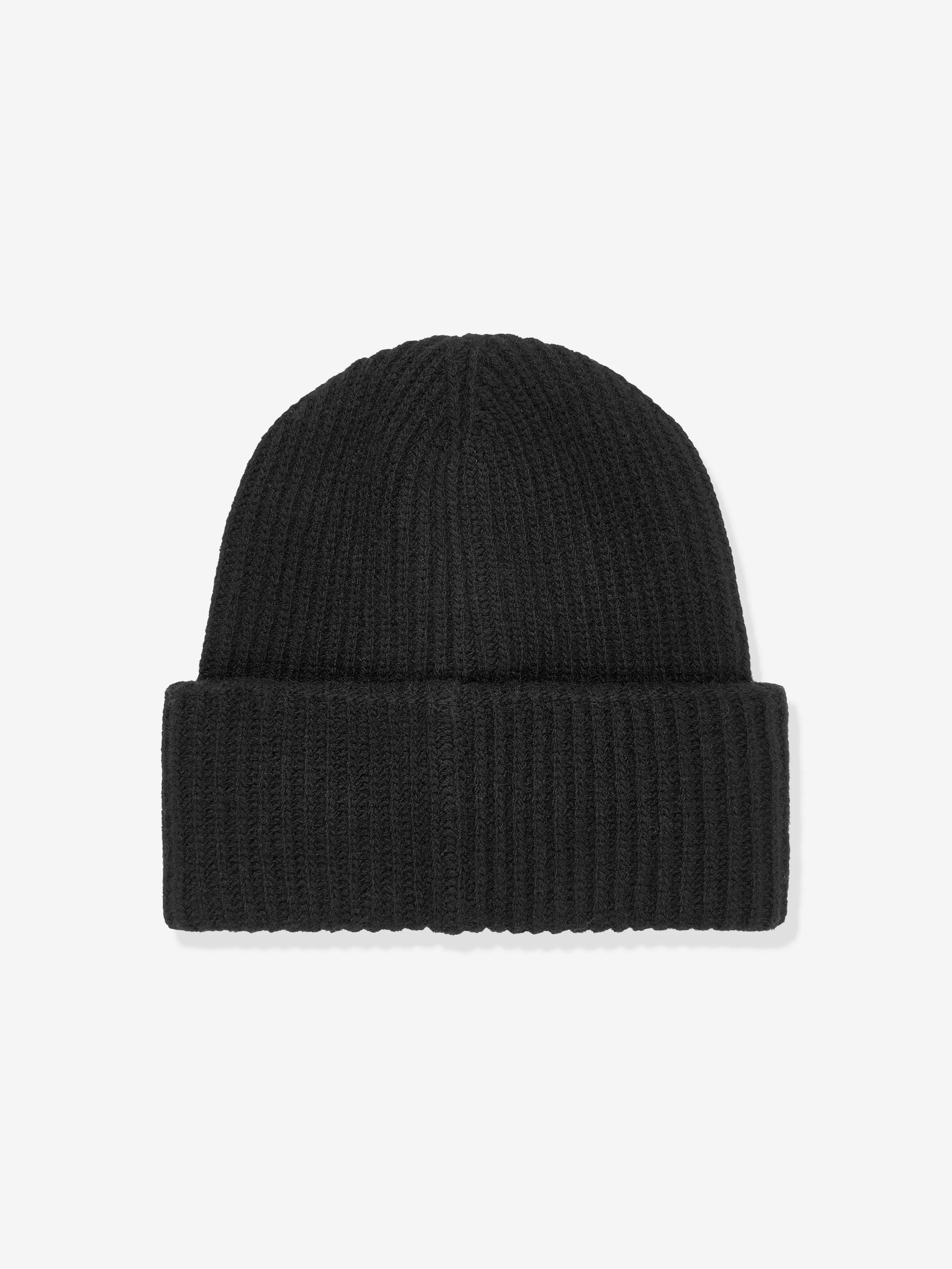 Moncler Enfant Boys Wool Logo Beanie Hat in Black