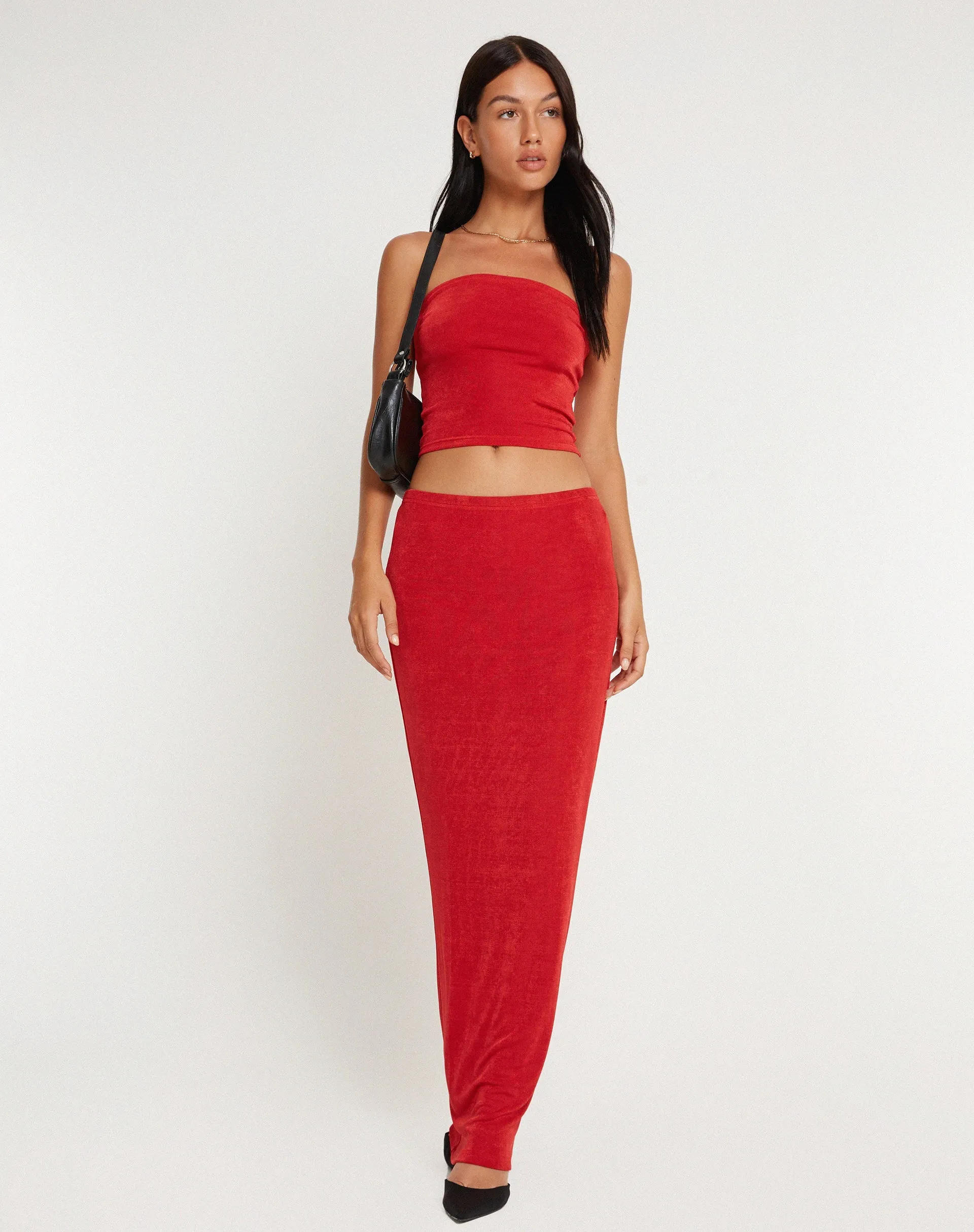 New Tulus Flood Maxi Skirt in Red