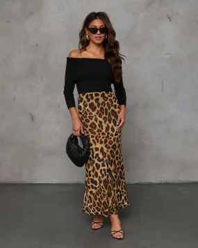 Off The Clock Animal Print Maxi Skirt