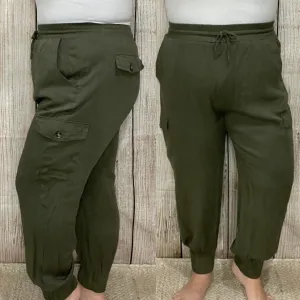 Olive Twill Cargo Pants