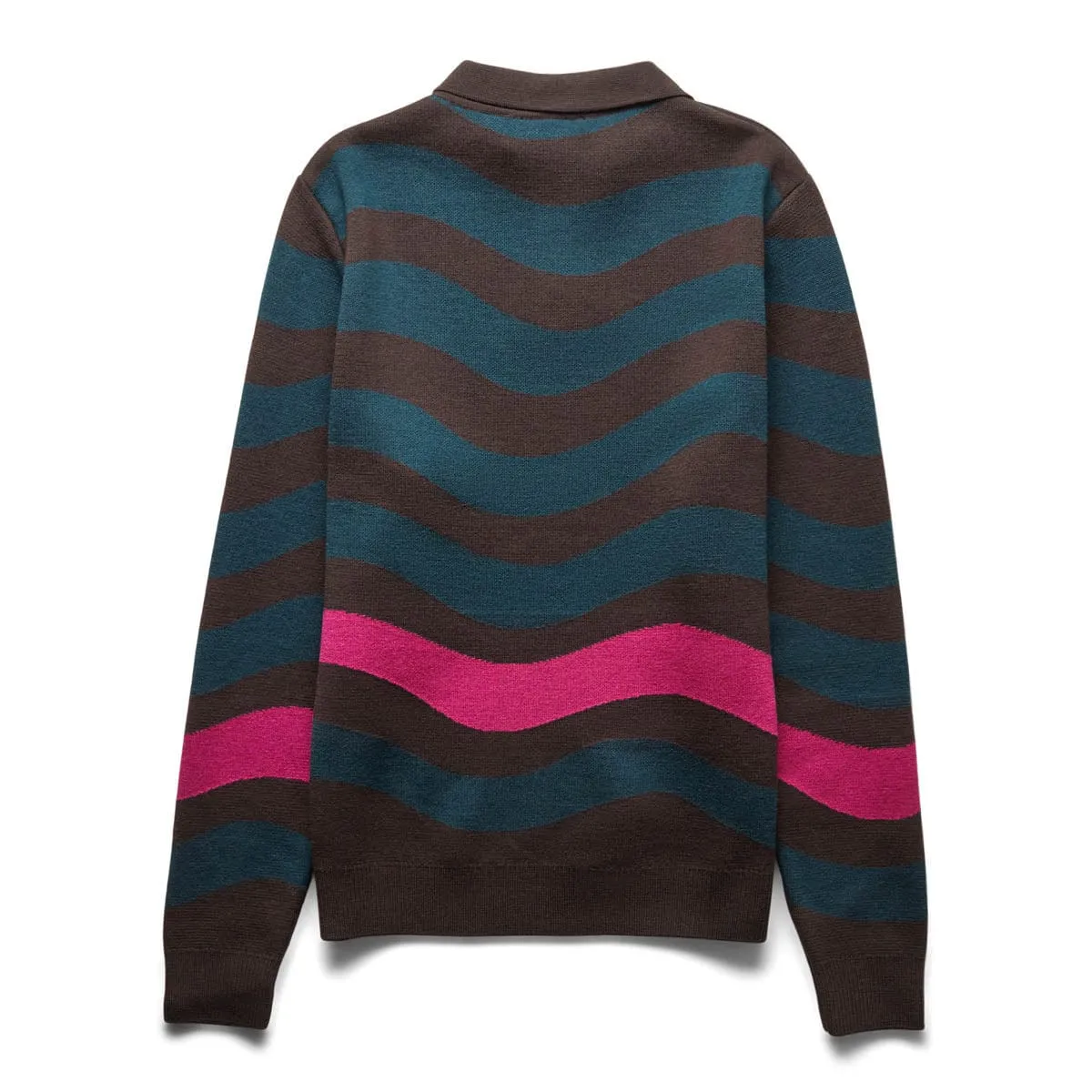 ONE WEIRD WAVE KNITTED POLO SHIRT