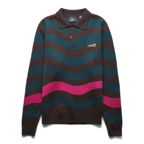 ONE WEIRD WAVE KNITTED POLO SHIRT