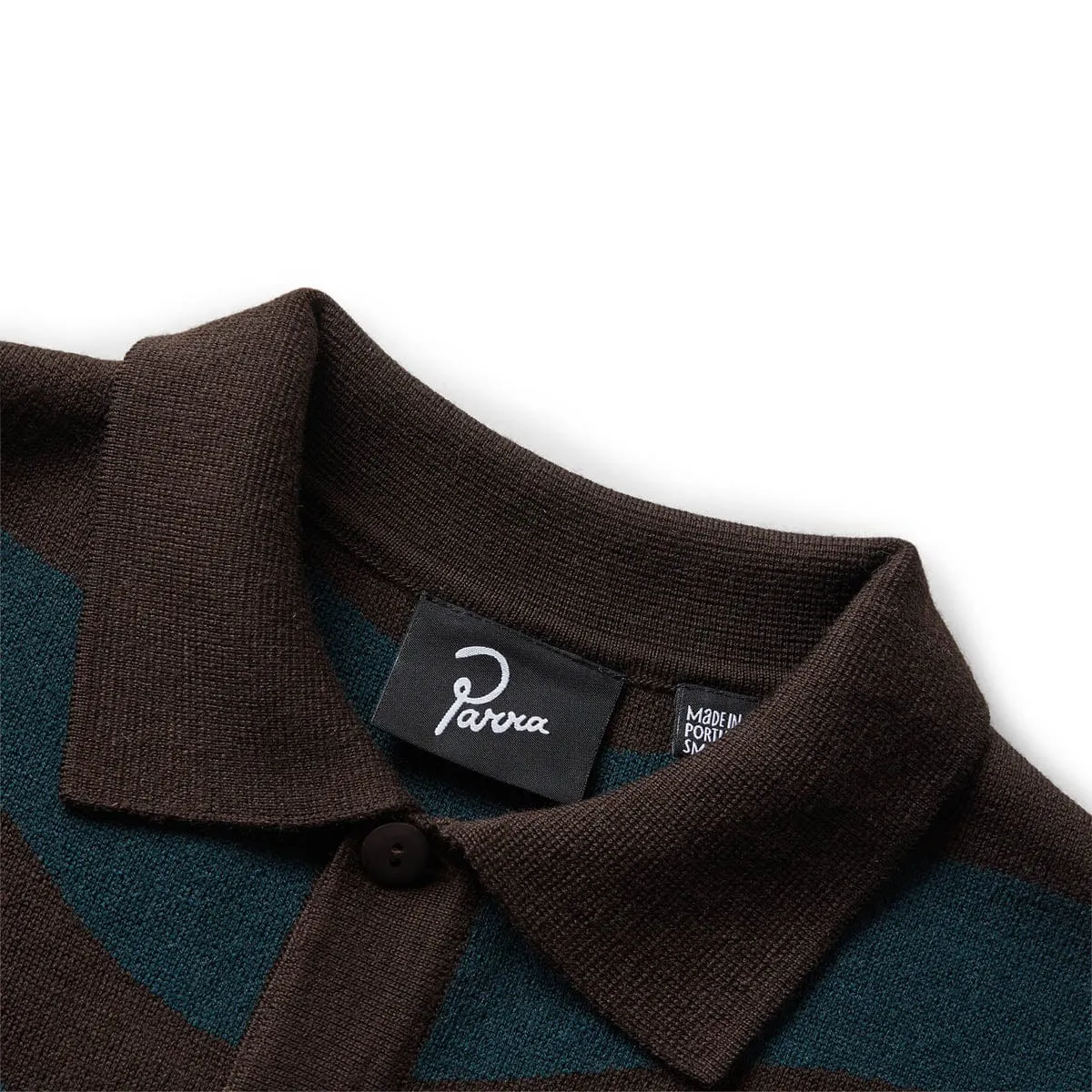 ONE WEIRD WAVE KNITTED POLO SHIRT