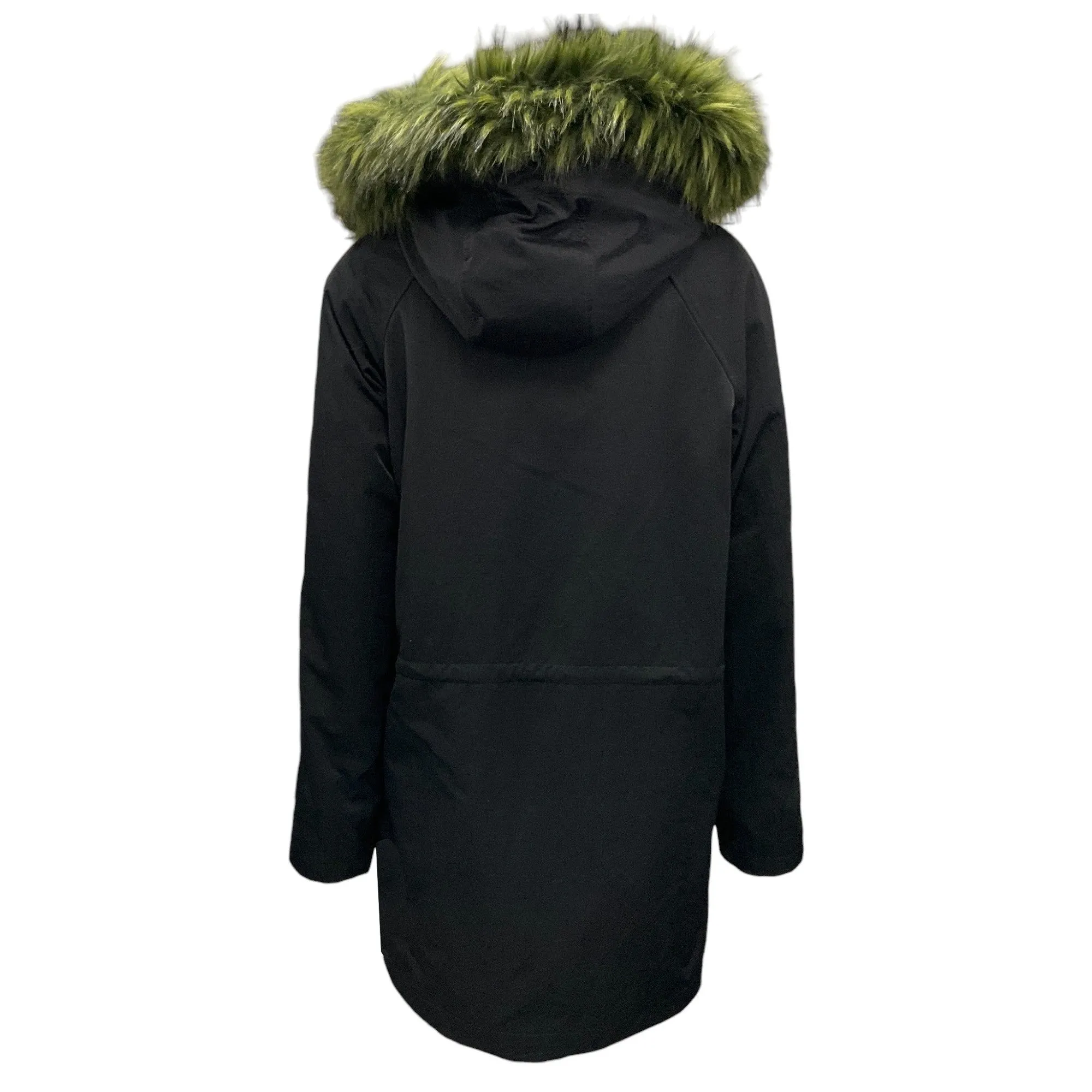 Opening Ceremony Black / Green Faux Fur Trimmed Hooded Parka Coat