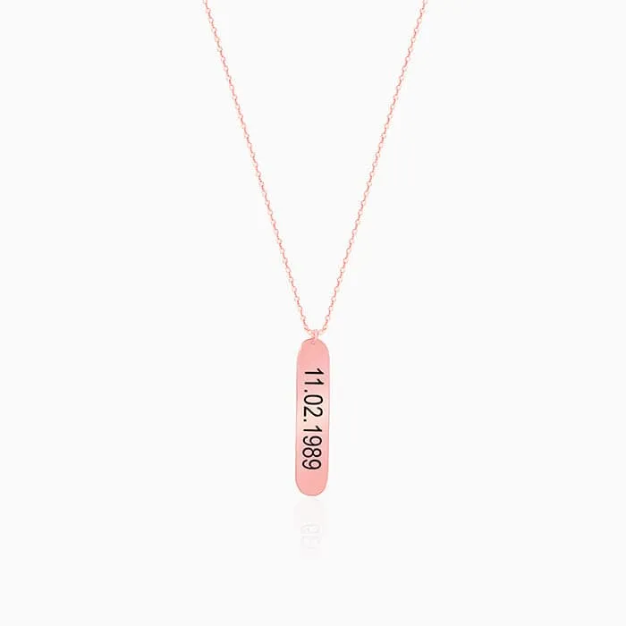 Personalised Rose Gold Charming Two Sided Necklace