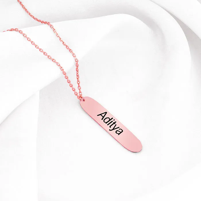 Personalised Rose Gold Charming Two Sided Necklace