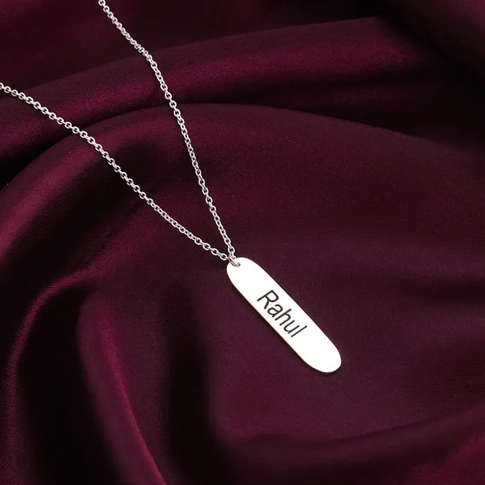 Personalised Silver Charming Two Sided Necklace