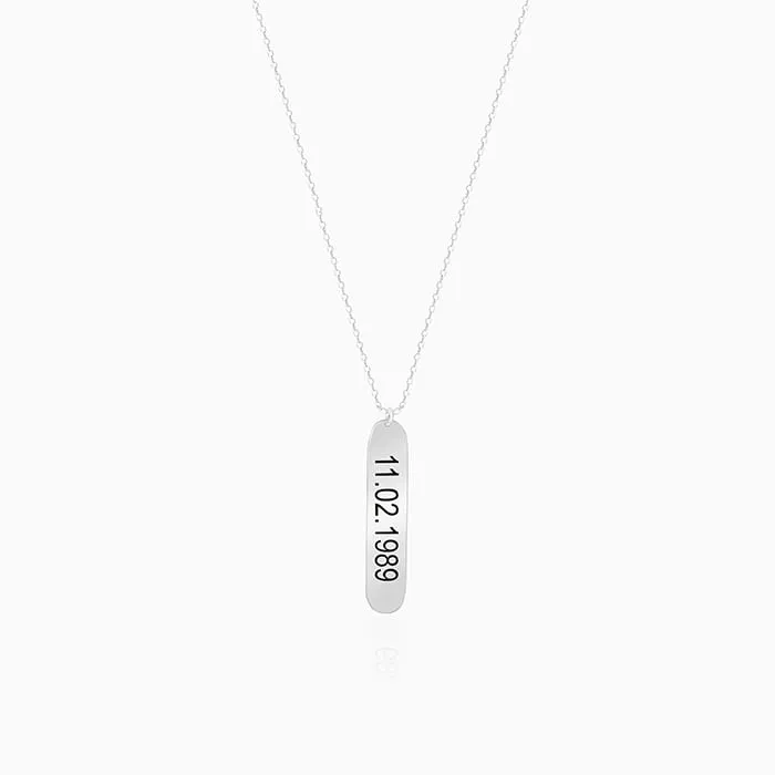 Personalised Silver Charming Two Sided Necklace