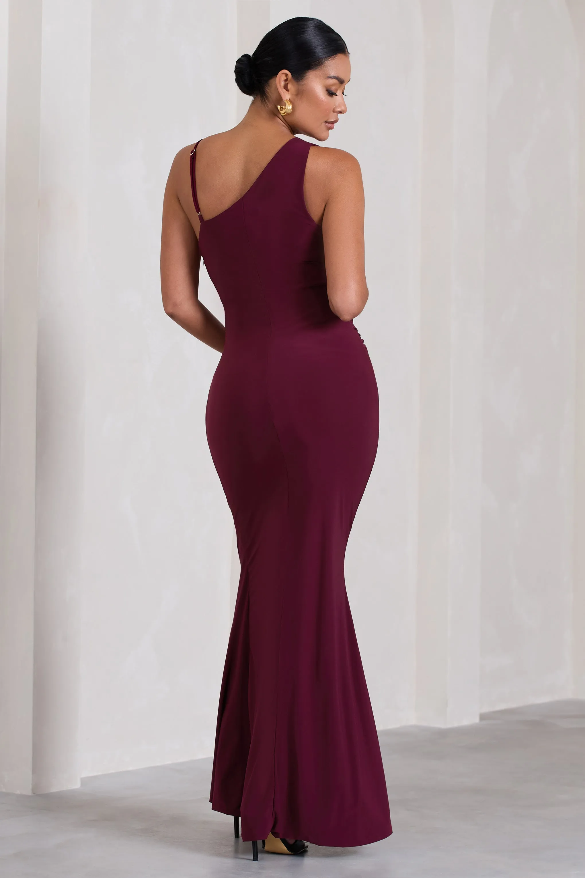 Phantasy | Burgundy Maternity Cowl Neck Maxi Dress