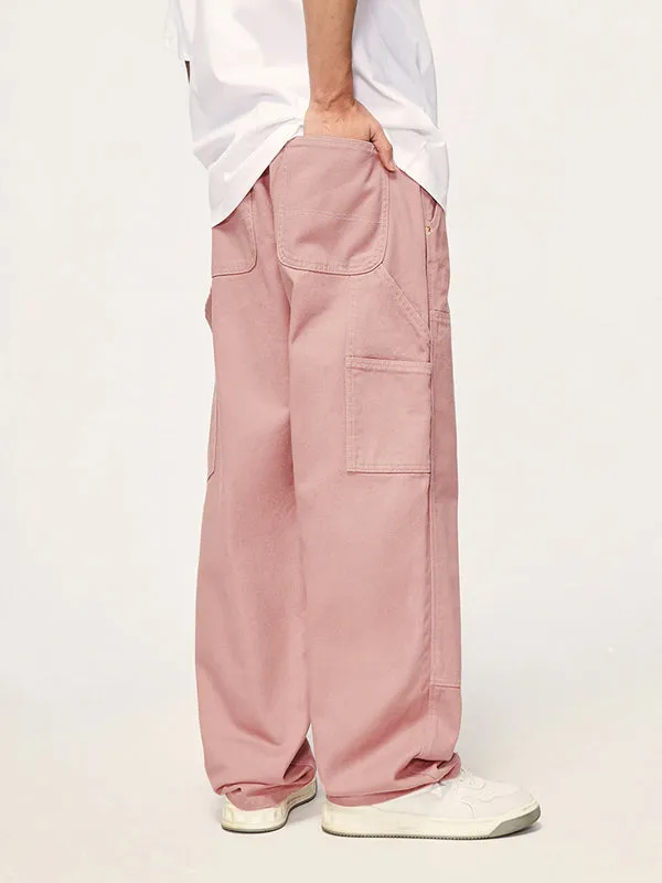 Pink Straight Leg Cargo Pants